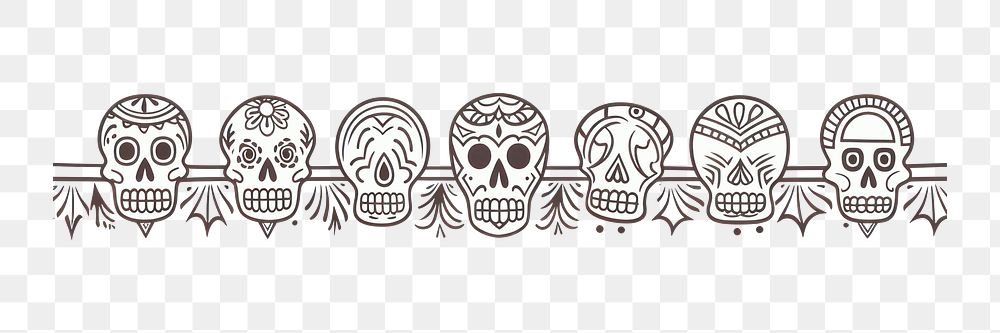 PNG  Skulls drawing sketch illustrated. AI generated Image by rawpixel.