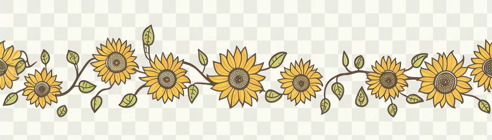 PNG Sunflower graphics pattern plant. AI generated Image by rawpixel.