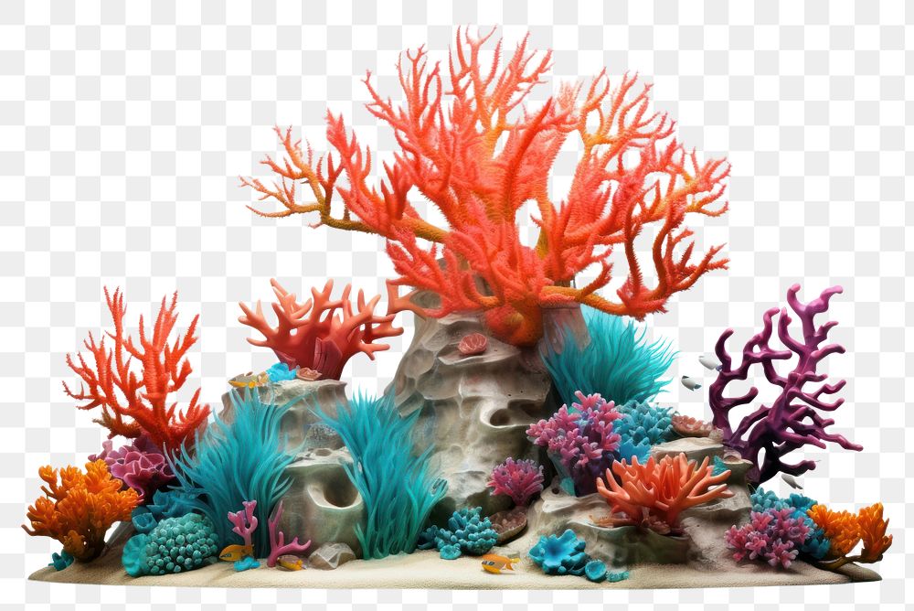 PNG Coral reef aquarium nature fish. AI generated Image by rawpixel.