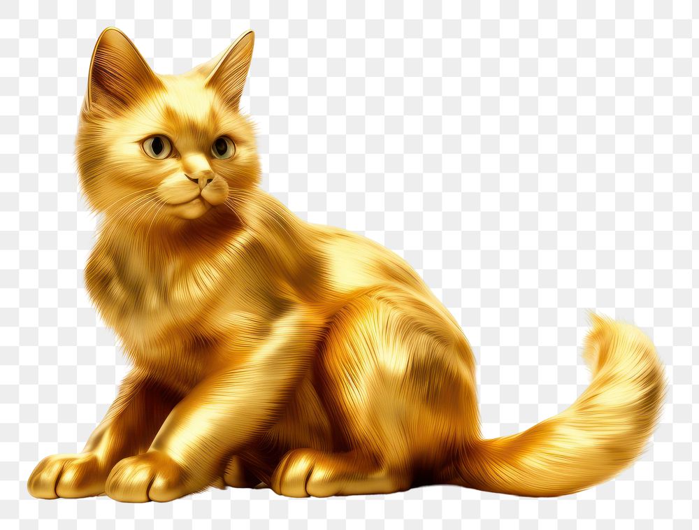 PNG  Cat mammal animal gold. AI generated Image by rawpixel.