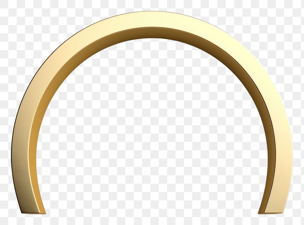 PNG  Half circle gold arch white background. AI generated Image by rawpixel.