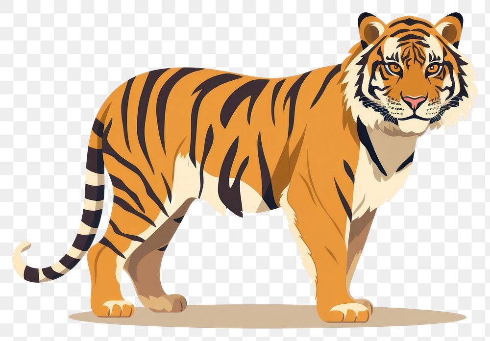 PNG Tiger wildlife cartoon animal. AI generated Image by rawpixel.