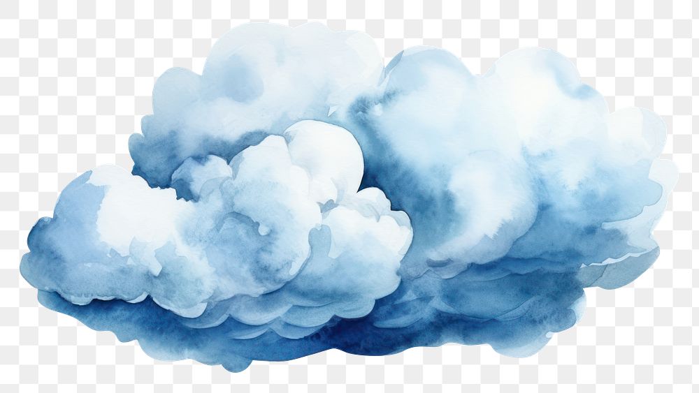 watercolor illustration of *cloud* , isolate illustration on paper --ar 3:2