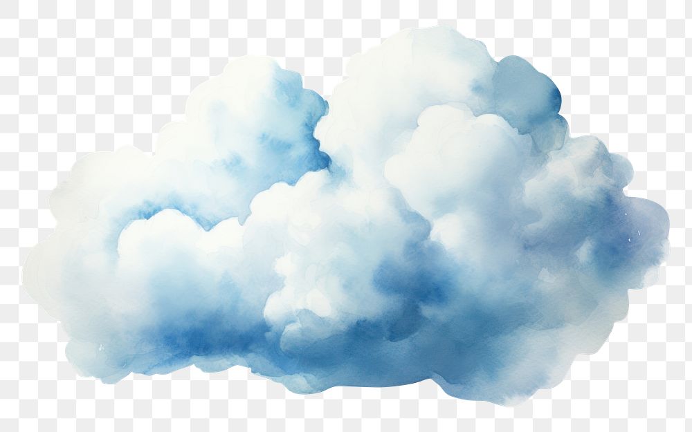 watercolor illustration of *cloud* , isolate illustration on paper --ar 3:2