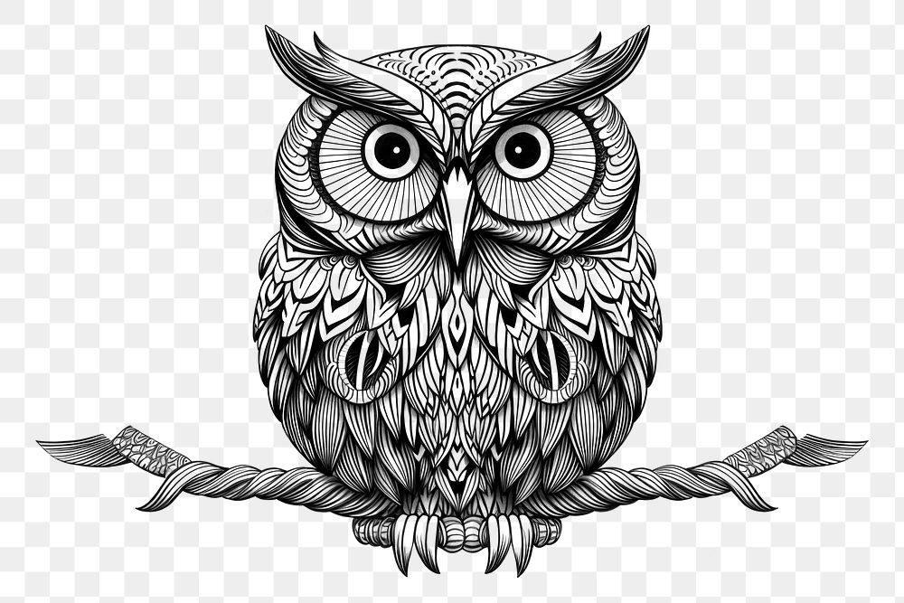 PNG A minimal owl sketch drawing bird. AI generated Image by rawpixel.