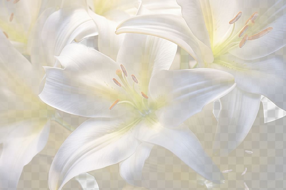 PNG White lily flower backgrounds petal. AI generated Image by rawpixel.