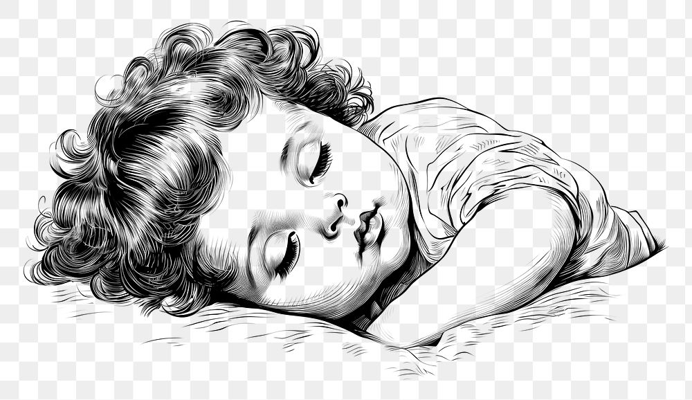 PNG Cute child sketch drawing white. AI generated Image by rawpixel.