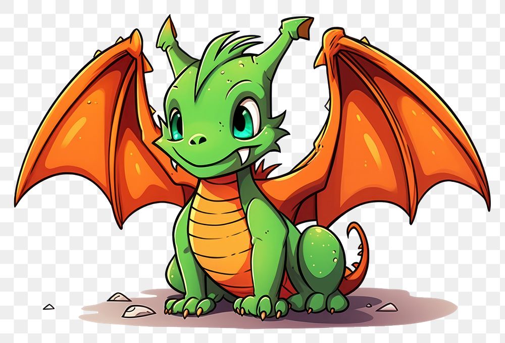 PNG Isolated a dragon cartoon animal representation. AI generated Image by rawpixel.