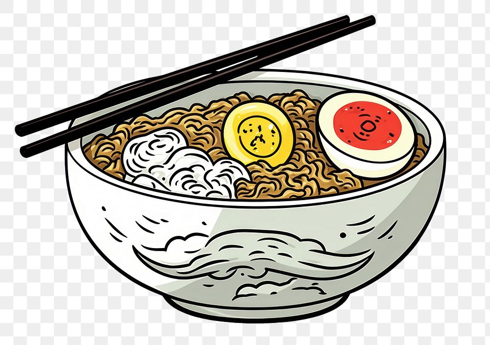 PNG Isolated ramen chopsticks cartoon food. AI generated Image by rawpixel.