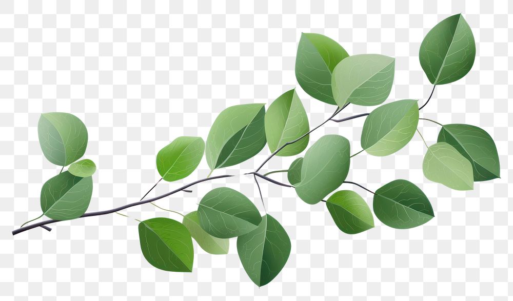 PNG Eucalyptu leave branch plant green. AI generated Image by rawpixel.