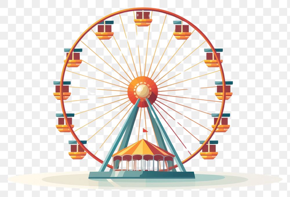 PNG Ferris wheel shape fun white background. AI generated Image by rawpixel.