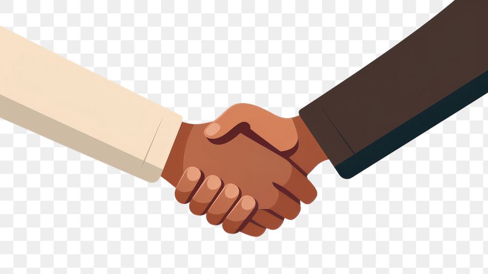 PNG Handshake cartoon togetherness agreement. AI generated Image by rawpixel.