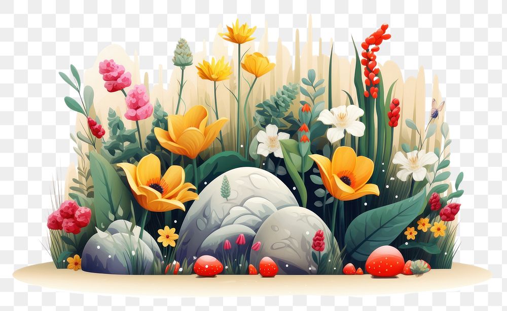 PNG  Easter garden flower plant creativity. AI generated Image by rawpixel.