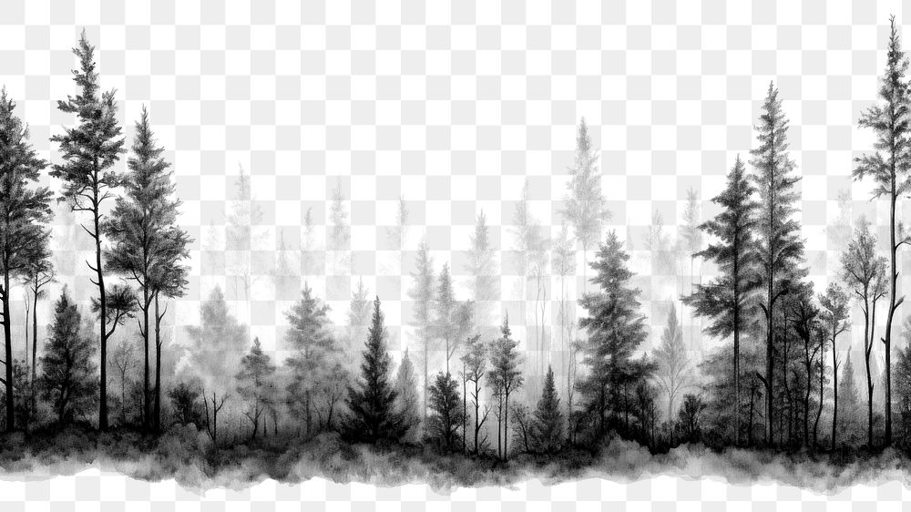 PNG Minimal forest in mist outdoors woodland nature. AI generated Image by rawpixel.