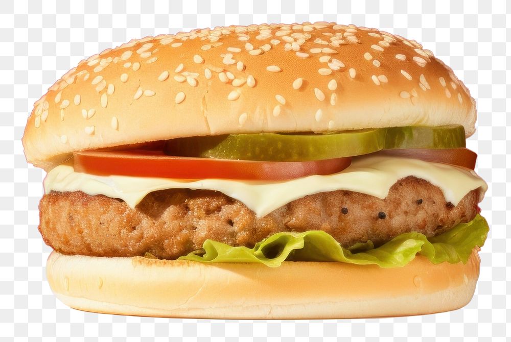 PNG  Hamberger food hamburger vegetable. AI generated Image by rawpixel.