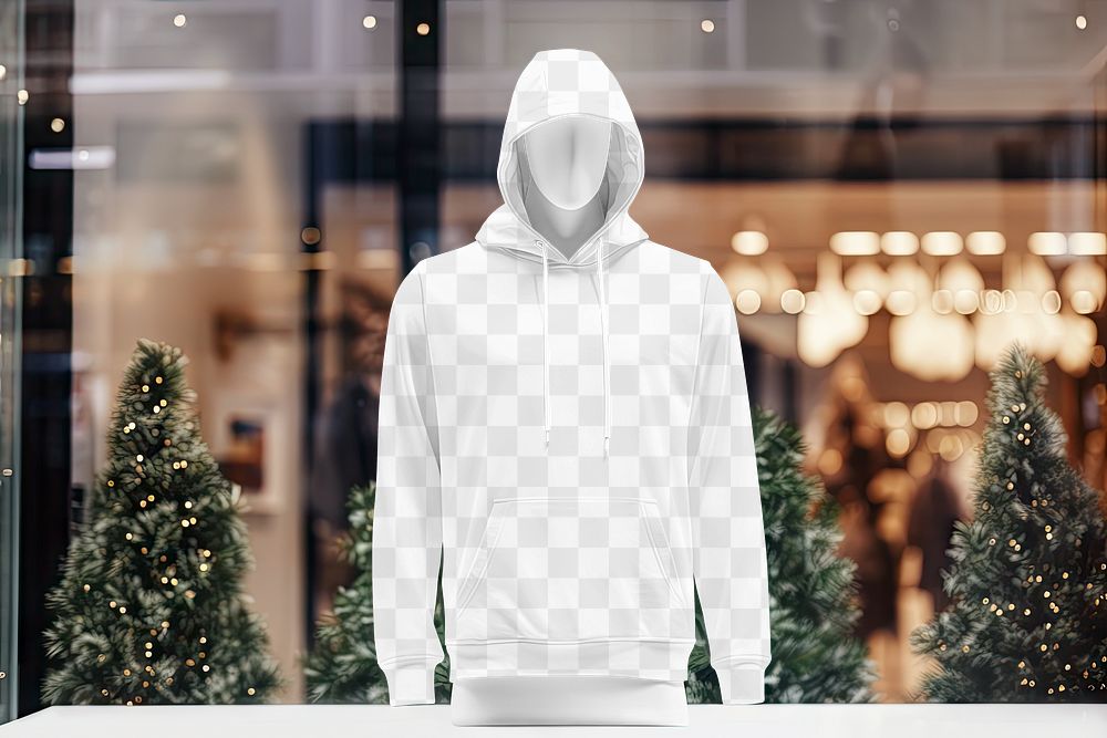 Men's hoodie png mockup, transparent design
