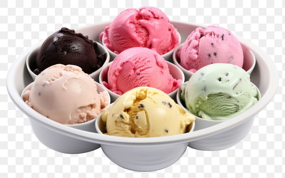 PNG Many ice cream flavour in a bowl dessert food chocolate. AI generated Image by rawpixel.