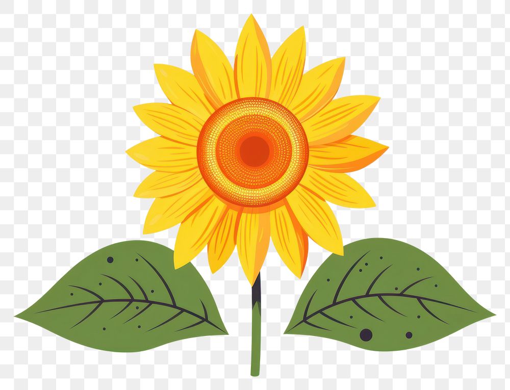 PNG Sunflower cartoon plant leaf. AI generated Image by rawpixel.