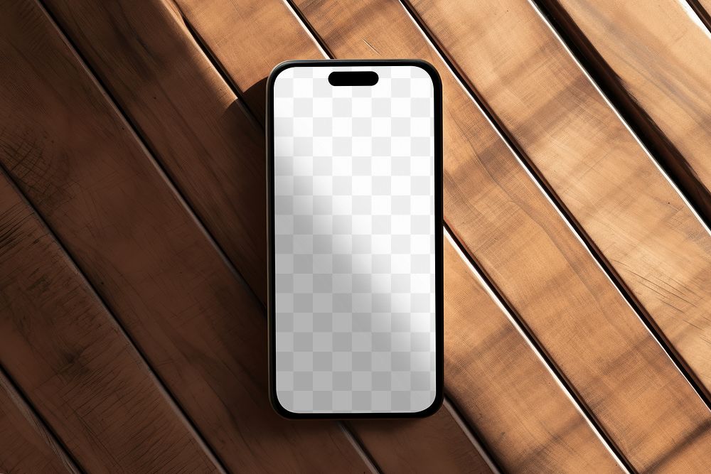 Mobile phone screen png mockup, transparent design