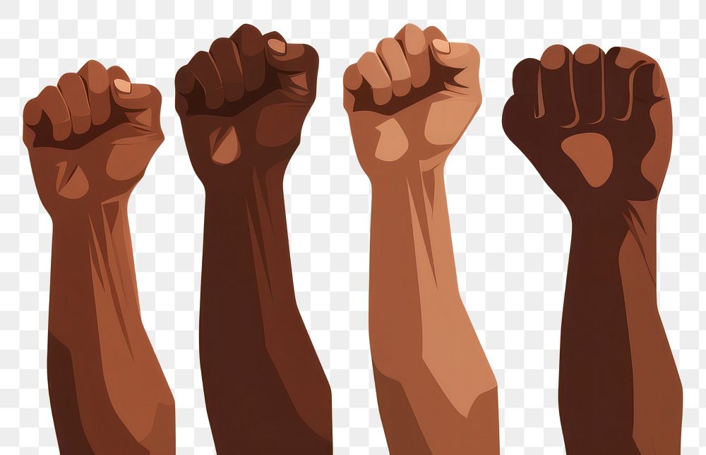 PNG  Five hands are holding their fists up adult cartoon finger. AI generated Image by rawpixel.