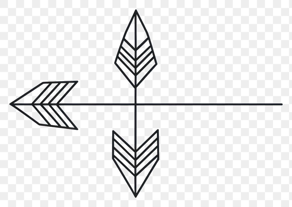 PNG 1 arrow symbol sketch white. AI generated Image by rawpixel.