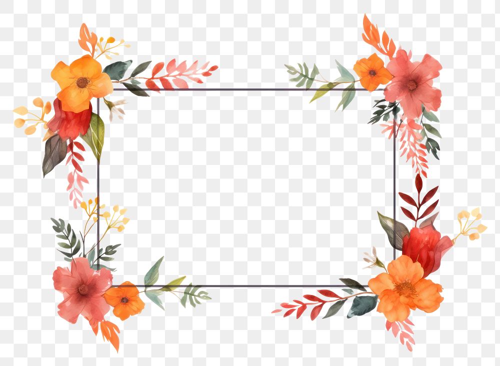 PNG Photo Frame pattern flower frame. AI generated Image by rawpixel.