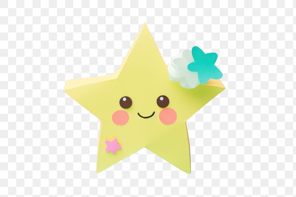 PNG Cute star in paper art anthropomorphic representation. AI generated Image by rawpixel.