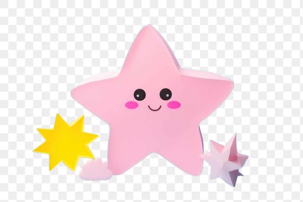 PNG Cute star in paper symbol anthropomorphic representation. AI generated Image by rawpixel.