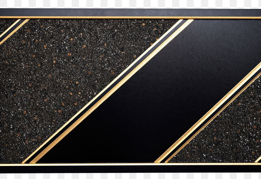 PNG Black and gold with sparkling asphalt blackboard rectangle. AI generated Image by rawpixel.