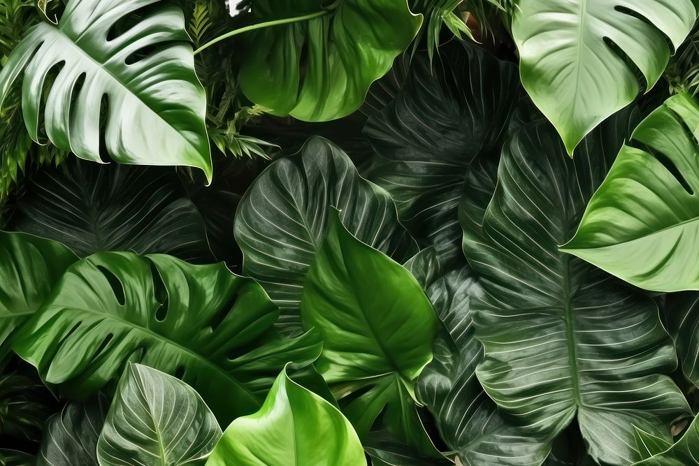 PNG Monstera leaves backgrounds outdoors nature. AI generated Image by rawpixel.