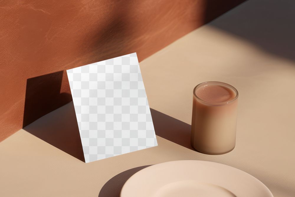 Cafe menu card  png mockup, transparent design