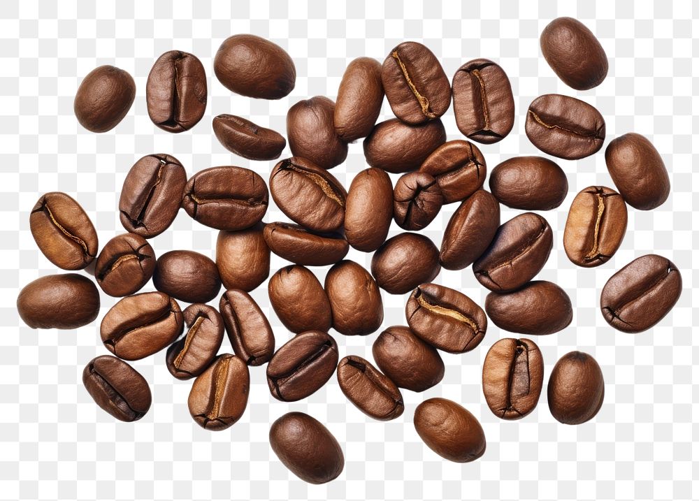 PNG Coffee beans coffee backgrounds white background. AI generated Image by rawpixel.