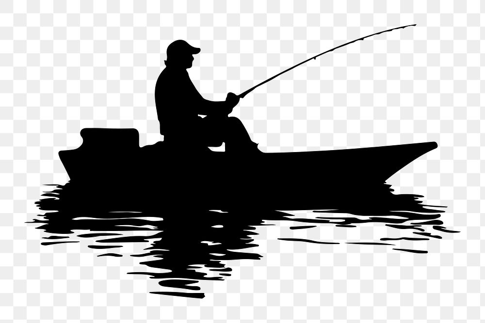 PNG  Person fishing silhouette recreation outdoors