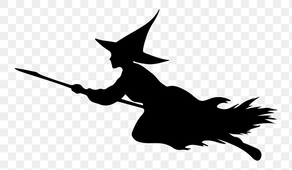 PNG  Flying Witch silhouette white background creativity.