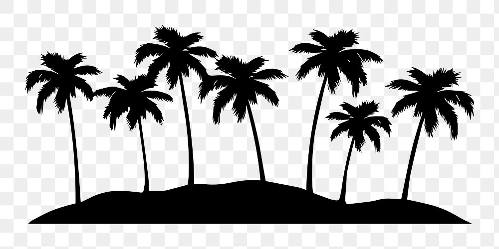 PNG  Palm islans silhouette outdoors nature.