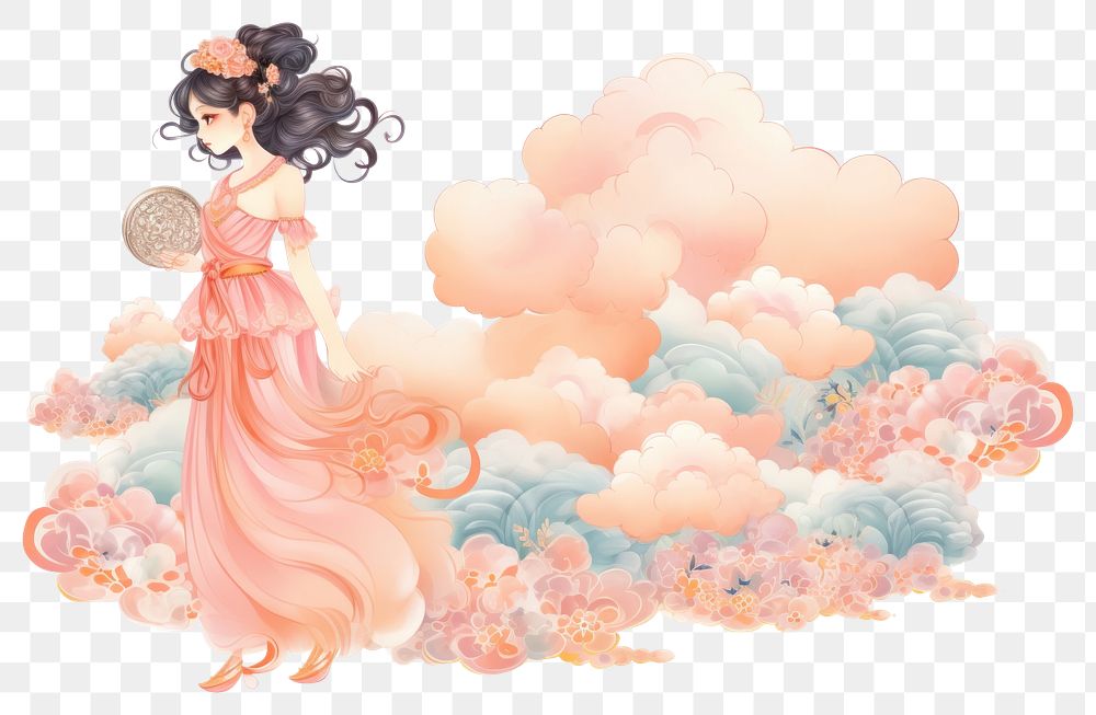 PNG Chinese cloud fashion adult dress. AI generated Image by rawpixel.