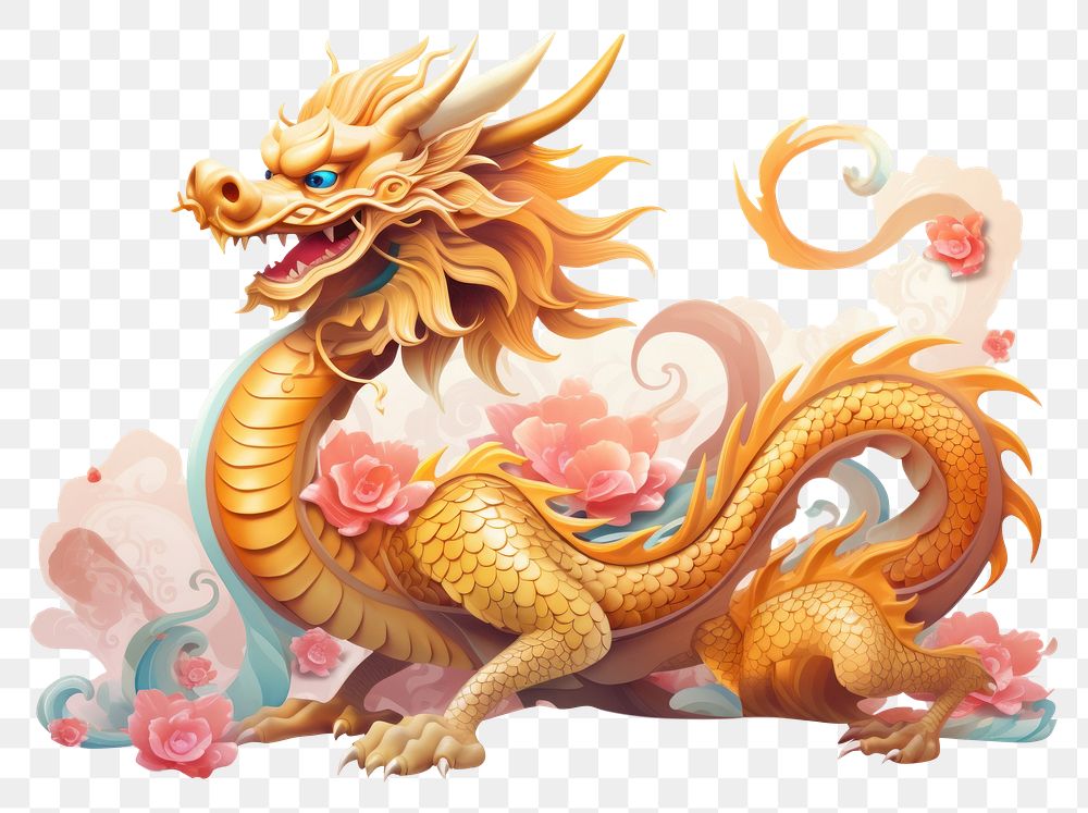PNG Chinese dragon gold representation creativity