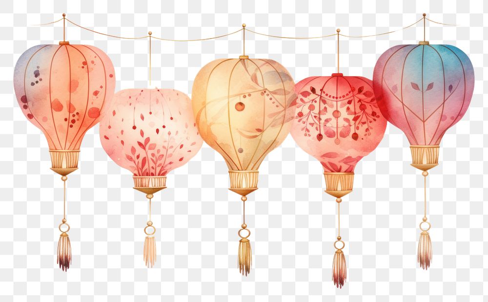 PNG Chinese lantern balloon art transportation. AI generated Image by rawpixel.