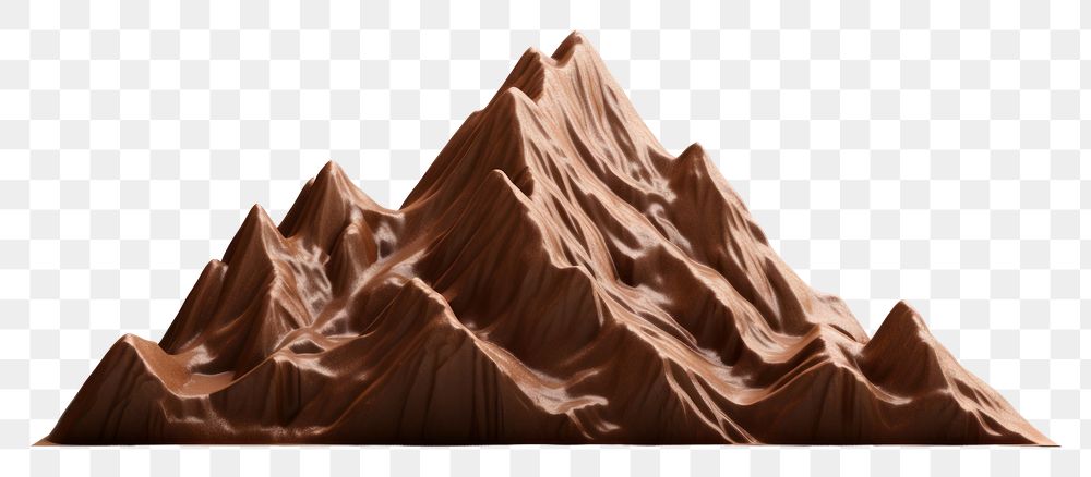 PNG Mountain chocolate dessert white background. AI generated Image by rawpixel.
