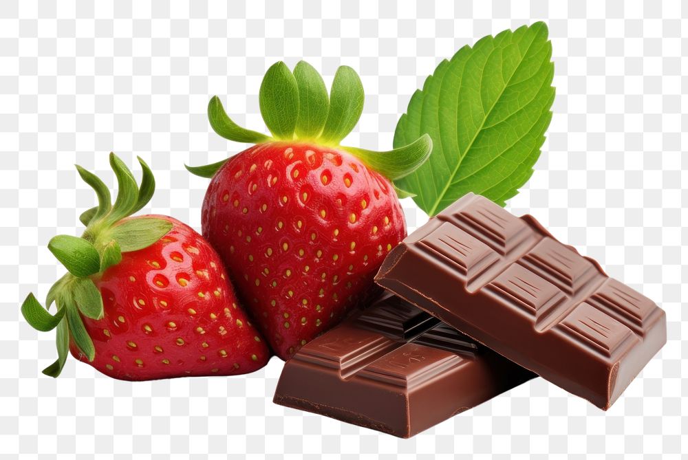 PNG Strawberry chocolate dessert fruit. AI generated Image by rawpixel.