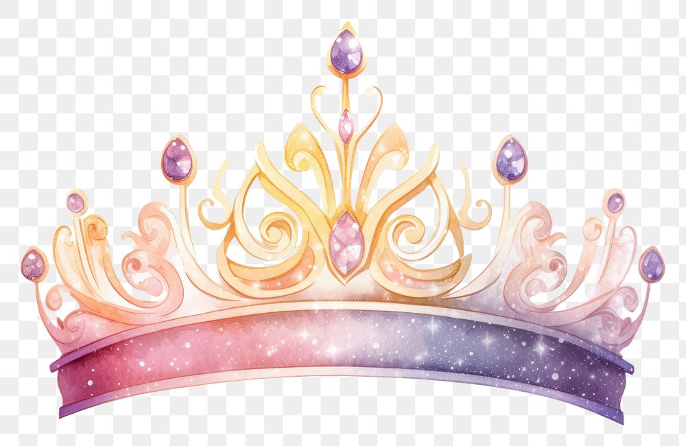 PNG Crown tiara gold white background. AI generated Image by rawpixel.