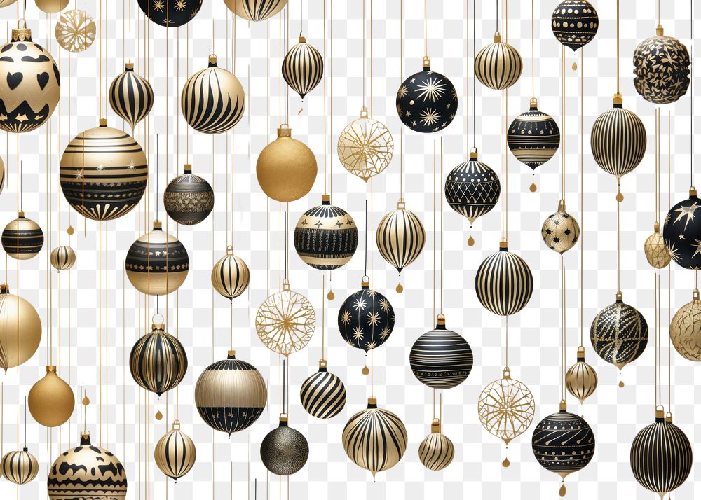 PNG Gold and silver christmas baubles arrangement celebration backgrounds. AI generated Image by rawpixel.