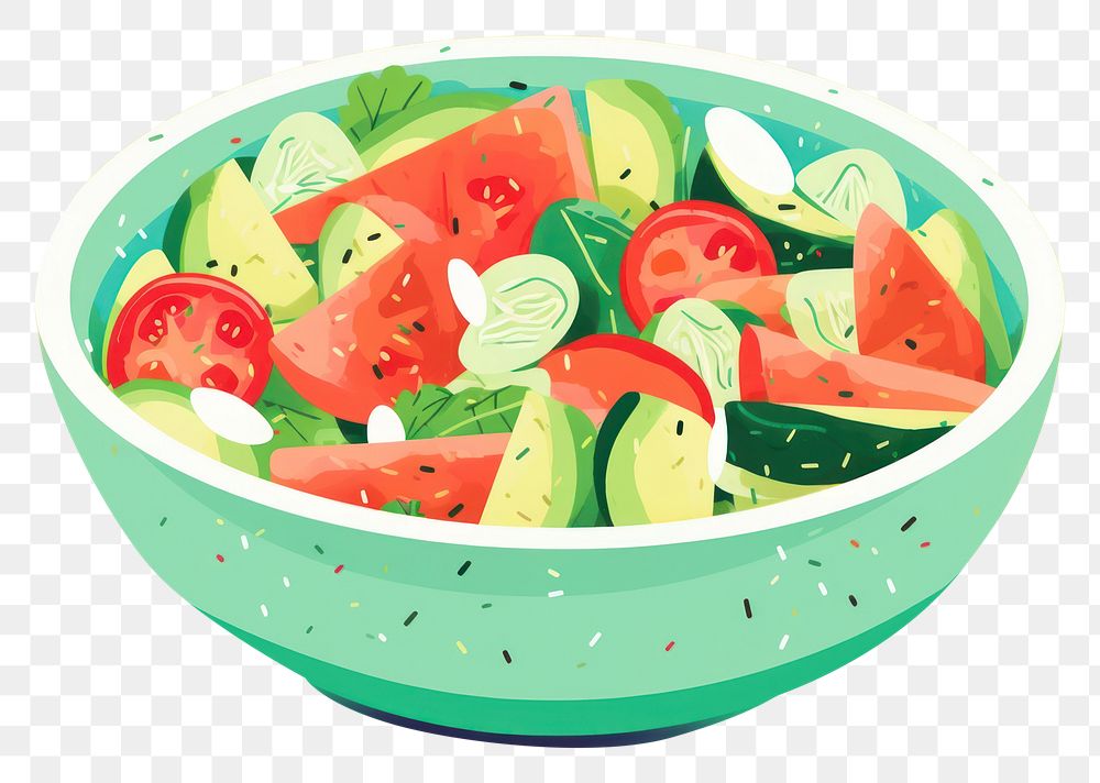 PNG Salad bowl fruit food watermelon. 