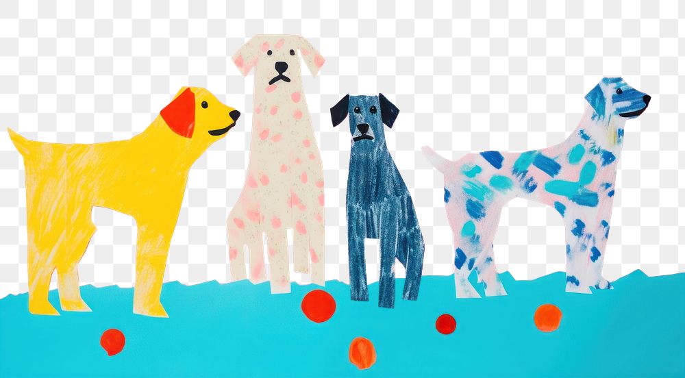 PNG Group of dogs art painting mammal. AI generated Image by rawpixel.