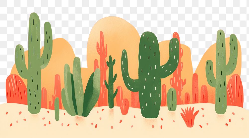 PNG Group of cactus backgrounds plant tranquility. AI generated Image by rawpixel.