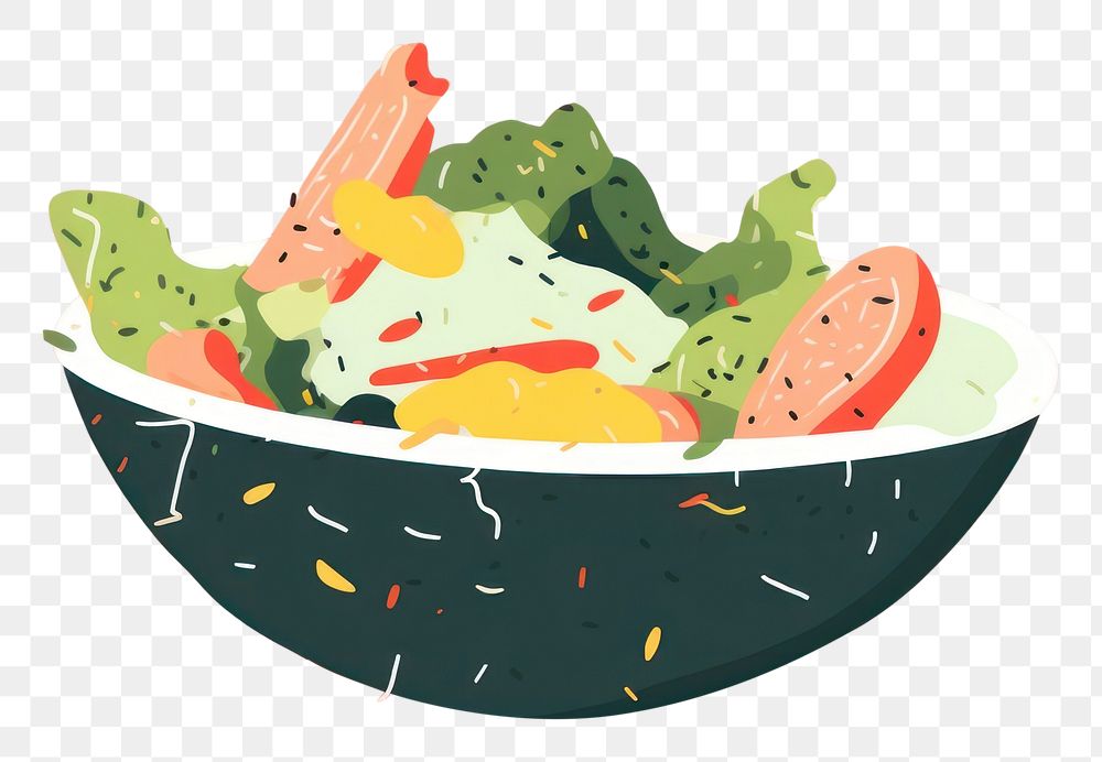 PNG Salad bowl food vegetable freshness. AI generated Image by rawpixel.