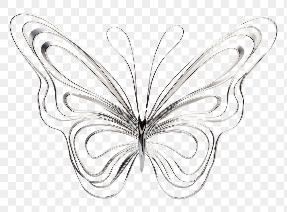 PNG  A butterfly drawing sketch white background. AI generated Image by rawpixel.