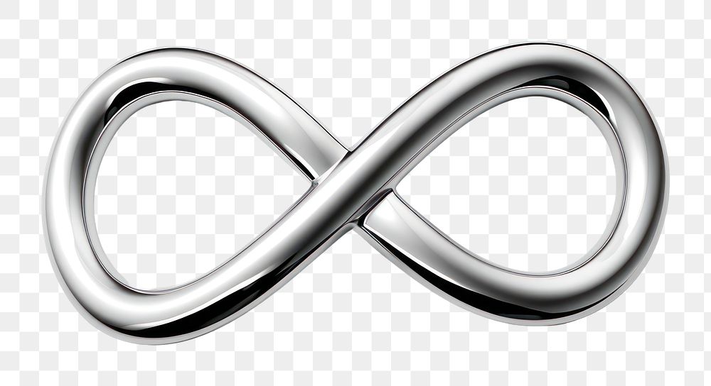 PNG  An infinity symbol silver jewelry metal