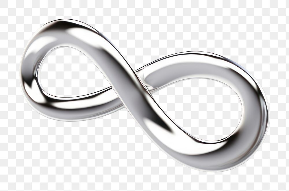 PNG  An infinity symbol silver jewelry metal. AI generated Image by rawpixel.