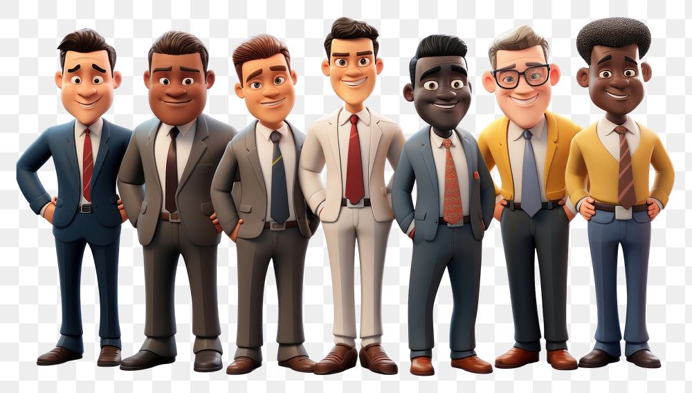 PNG Diverse businessmen cartoon adult white background. AI generated Image by rawpixel.
